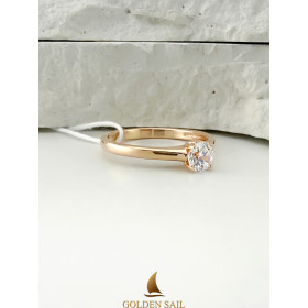 Каблучка з червоного золота з цирконієм